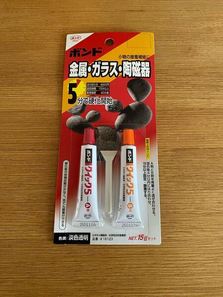 ボンド 金属ガラス陶磁器 小物の接着剤 クイック5 15g #16123 高性能接着剤 瞬間接着剤 エポキシ樹脂系