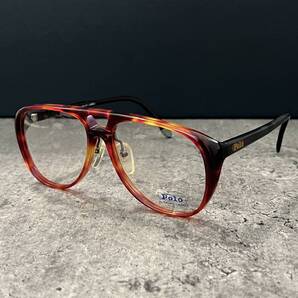 ◆POLO by Ralph Lauren ポロ ラルフローレン ヴィンテージ 眼鏡フレーム メガネ 希少モデル 301 ティアドロップ ツーブリッジ べっ甲柄