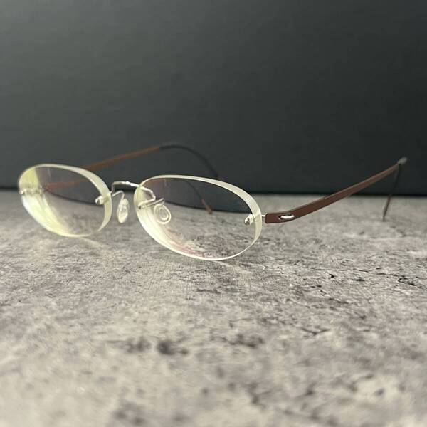 ◆LINDBERG リンドバーグ スピリット チタニウム 縁なし 眼鏡フレーム Air Titanium Rim SPIRIT リムレス ツーポイント ブラウン