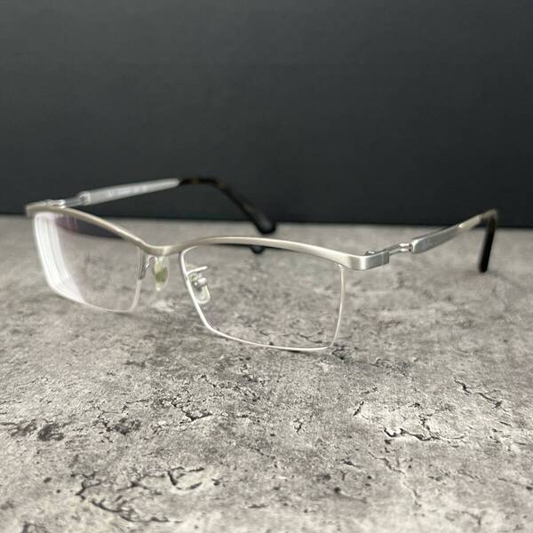 ◆Ray-Ban レイバン ハーフリム ナイロール 眼鏡フレーム RB8746D 1167 56□17 145 TITANIUM チタン使用 グレー シルバー