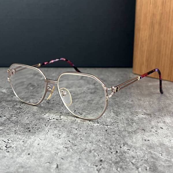 ◆pierre balmain paris ピエールバルマン ヴィンテージ 眼鏡フレーム メガネ コンビカラー レディース ロゴ入り eyewear vintage 女性用