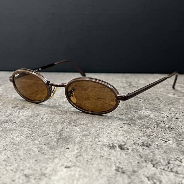 ◆Ray-Ban レイバン オーバル型 サングラス ブラウン系 ボシュロム社製 RB3123 W2139 イタリア製フレーム 00s Y2K インサート