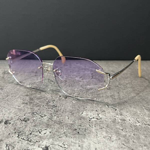 ◆NINA RICCI ニナリッチ 眼鏡フレーム メガネ 縁無し リムレス 1/10 18KGF 5583 ハンマートーンデザイン レディース 女性用