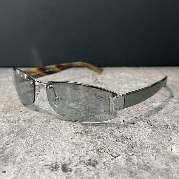 ◆GUCCI グッチ サングラス GG総柄金具 縁無し GG1799/S NQ2ZR 60□15 125 グレー系 eyewear メンズ レディース