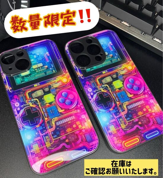 iPhone ケース カバー 15 14 13 ゲーム 可愛い 強化ガラス