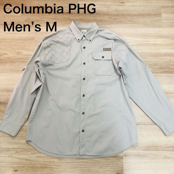 【送料無料】Columbia PHG長袖シャツ カーキ メンズMサイズ コロンビアハンティングシャツアウトドア登山
