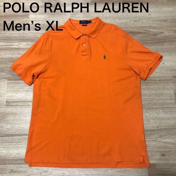 【送料無料】 POLO RALPH LAUREN 半袖ポロシャツ オレンジ メンズXLサイズ ポロラルフローレン