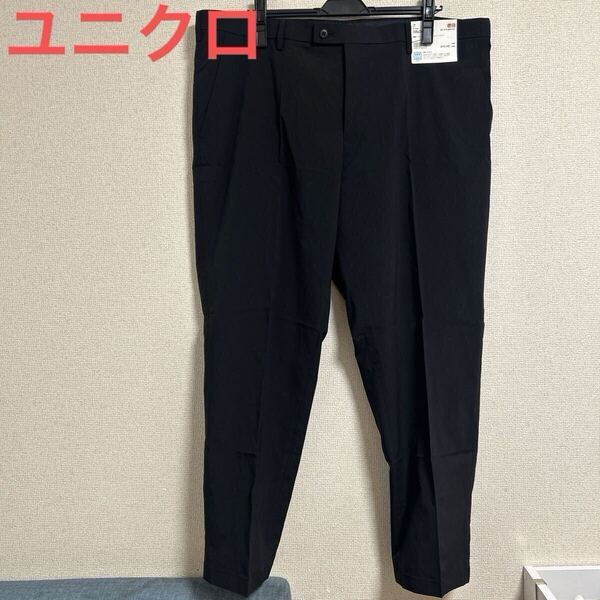 新品 ユニクロ 感動パンツ ウルトラライト ウールライク ブラック ウエスト105 股下74 補正あり