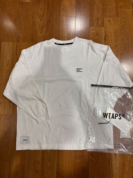 【送料無料】WTAPS ダブルタップス 241ATDT-CSM20 OBJ 05 LS COTTON. FORTLESS ロゴ プリント ロングスリーブ 長袖 Tシャツ ホワイト