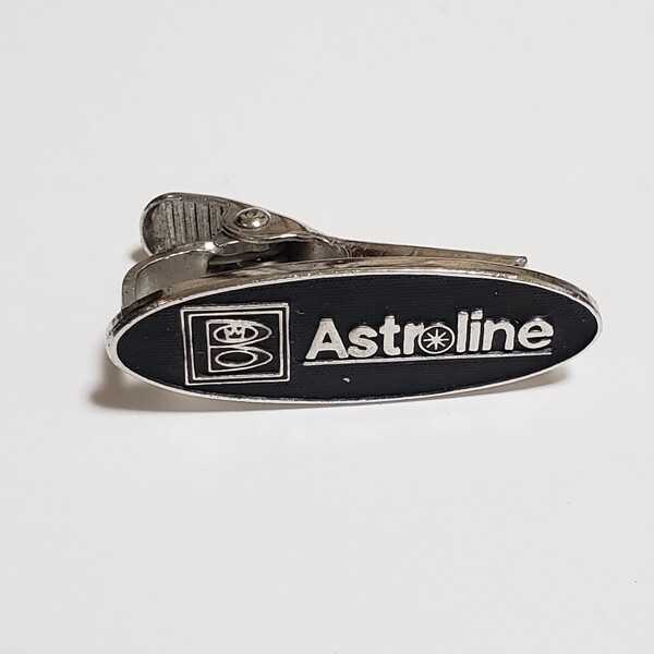 送料無料 昭和~平成レトロ ネクタイピン タイピン シルバー&ブラック Astroline 金属製