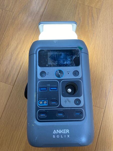 Anker SOLIX C300 DC Portable Power Station ポータブル電源 通電 動作 充電 確認済み 本体のみ モニター割れ ジャンク ③