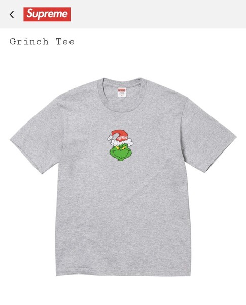 24FW Supreme Grinch Tee シュプリーム グリンチ ティー Tシャツ Heather Grey ヘザーグレー M 新品未着用 国内正規品