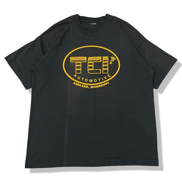 【90s】TCI Automotive 企業物 自動車部品 プリントロゴTシャツ 実寸:XL 半袖 プロモーション シングルステッチ ビンテージTシャツ 古着