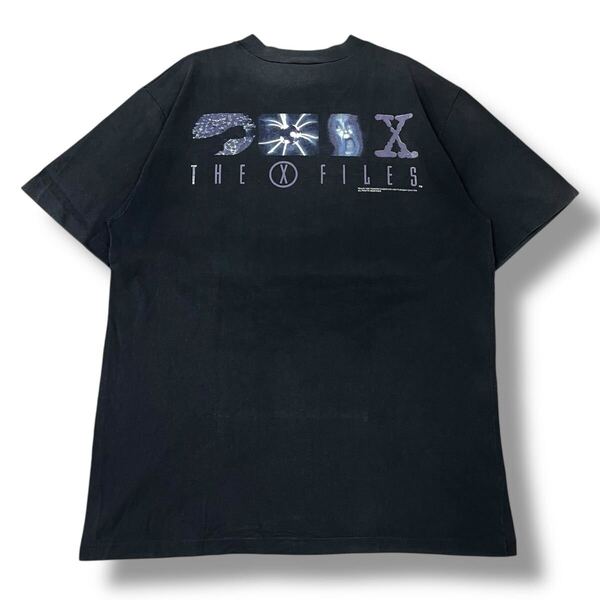 【90s】The X-Files(エックスファイル) 海外ドラマ 公式 プロモーションTシャツ XL 半袖 シングルステッチ ビンテージTシャツ 古着