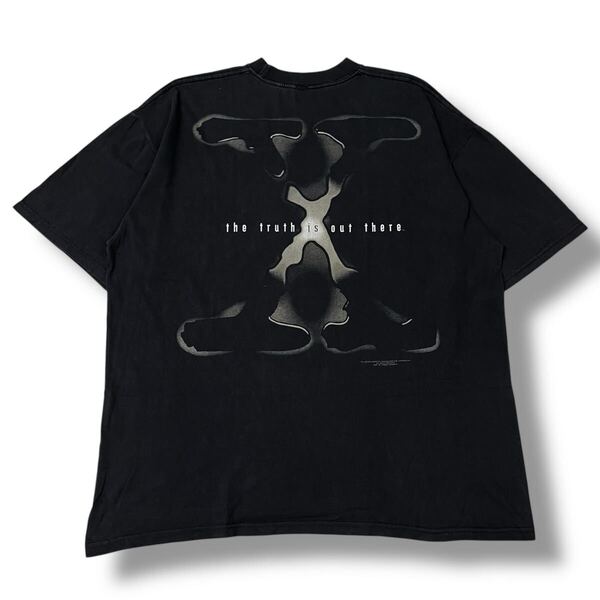 【90s】The X-Files(エックスファイル) 海外ドラマ 公式 プロモーションTシャツ 実寸:XL 半袖 シングルステッチ ビンテージTシャツ 古着