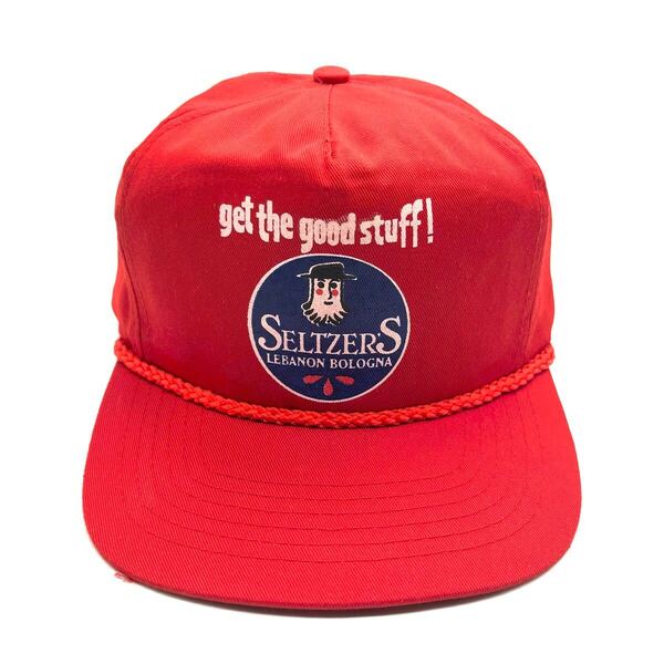【90s】Seltzer's 企業モノ プロモーション トラッカーキャップ レッド 5パネル スナップバック プリントロゴ ヴィンテージキャップ 帽子