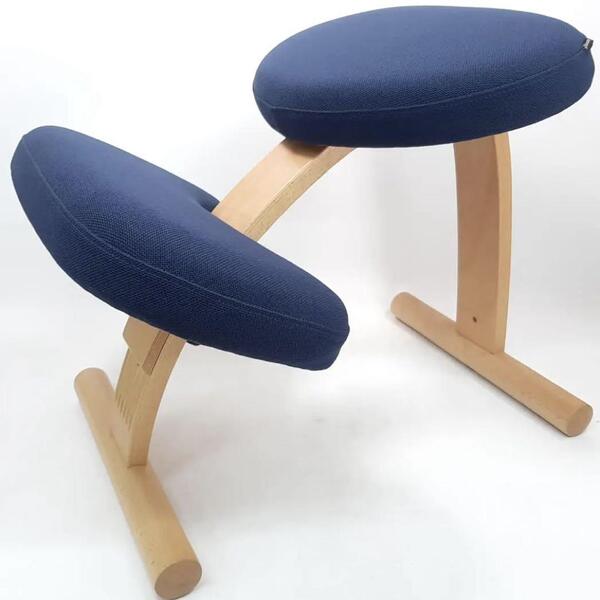美品 サカモトハウス バランスイージー チェア ネイビー 姿勢矯正チェア