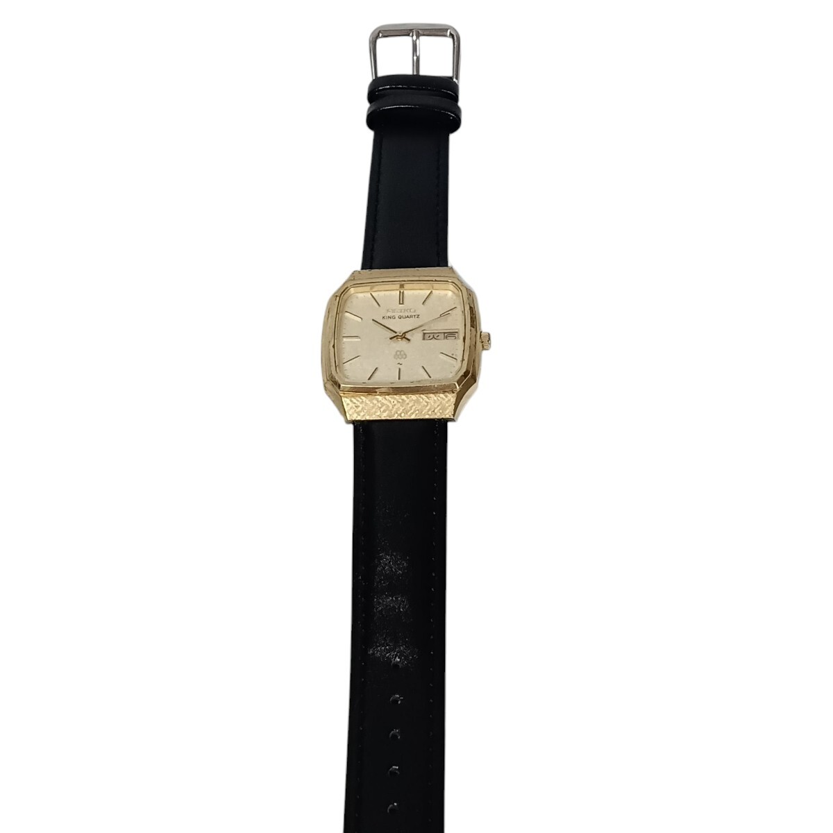 506-6 SEIKO KING QUARTZ セイコーキングクォーツ 9223-5000 メンズ腕時計 スクエア デイデイト ゴールド文字盤