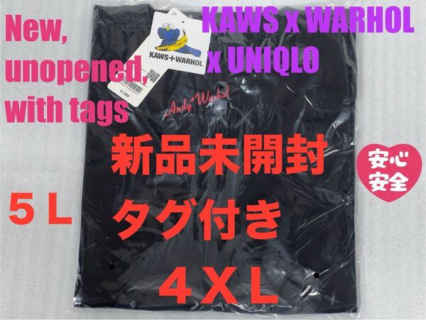 4XL☆新品☆UNIQLO×KAWS+WARHOL カウズ+ウォーホル UT⑨