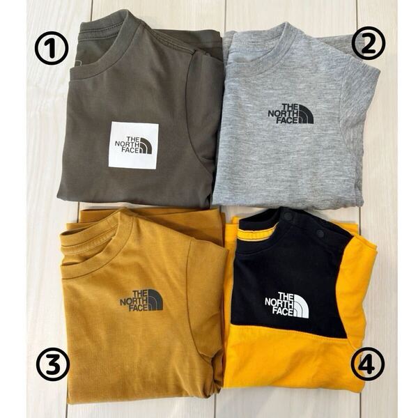 【極上美品/まとめ売り】THE NORTH FACE ノースフェイス ロンT&半袖Tシャツ 4点セット(サイズ100/90)キッズ スクエアロゴ アウトドア