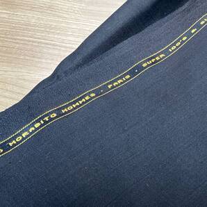 スーツ生地 3.2m ブラック 無地モヘア morabito hommes paris super100's & summer kid mohair /モヘヤ
