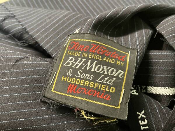 スーツ生地 2.8m ネイビーストライプ 英国製 matthewtex made in England /モヘヤ 服地 moxson