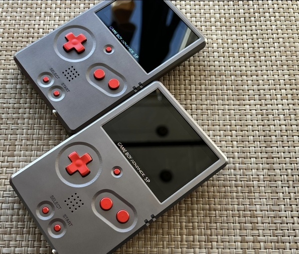 ゲームボーイアドバンス SP IPS液晶 + 非折りたたみアルミボディ 改造用パーツセット gba sp