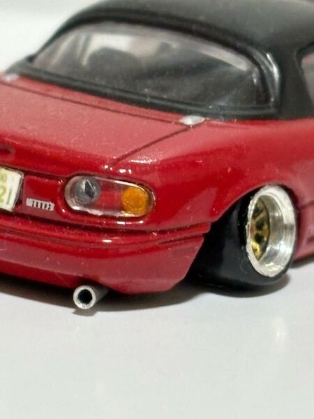 希少 1/64 Car of the 80's マツダ ユーノス ロードスター NA6 改 初代 深リム RSワタナベ ツライチ シャコタン カスタム ネオクラ 改造