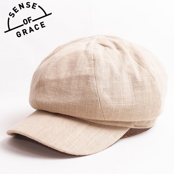 新品 SENSE OF GRACE コットンリネンキャスケット ベージュ フリー