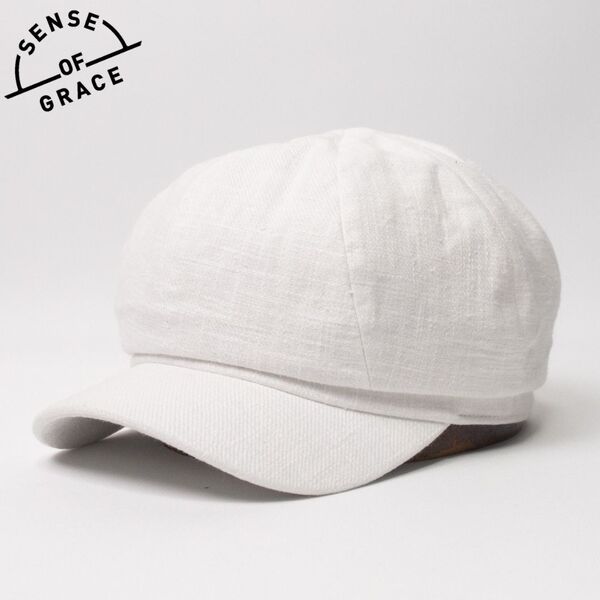 新品 SENSE OF GRACE コットンリネンキャスケット ホワイト フリー
