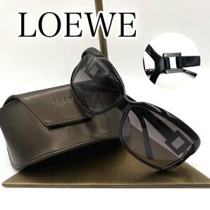 美品 LOEWE ロエベ ブラック サングラス SLW638 ケース付き