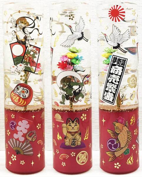 180mm 水中花 シフトノブ ロング 商売繁盛 招き猫 風神雷神 月見 達磨 大入 昇鯉 鶴 和柄 ワンオフ トラック野郎 旧車 当時 デコトラ