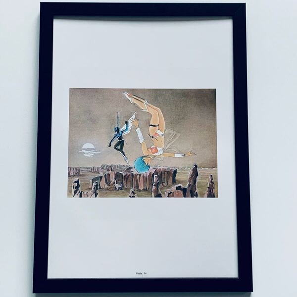 ウイングマン■イラスト■額入り■A4サイズ ポスター風 インテリア 桂正和 印刷物■フレーム 額装品/夢あおい