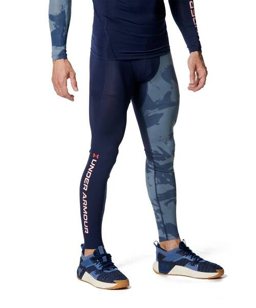 新品未使用 タグ付き UNDER ARMOUR アンダーアーマー UA ヒートギア アーマー コンプレッション レギンス トレーニング Mサイズ ネイビー