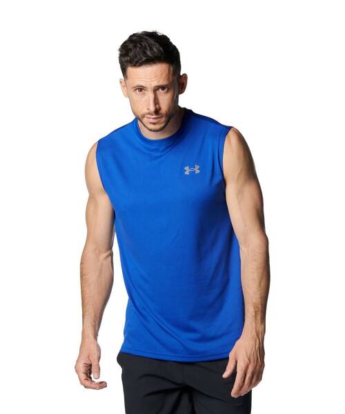 送料無料! 新品未使用 タグ付き UNDER ARMOUR アンダーアーマー UAテック スリーブレス シャツ トレーニング/MEN Lサイズ ブルー タンク
