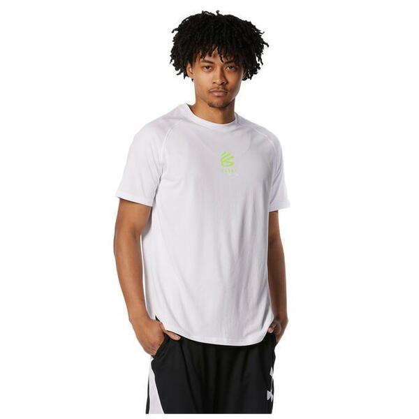 送料無料! 新品未使用 タグ付き UNDER ARMOUR アンダーアーマー メンズ カリー テック ショートスリーブ Tシャツ Mサイズ ホワイト バスケ