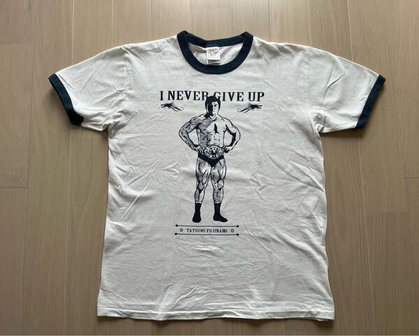 当時物 藤波辰爾 ネバーギブアップ プロレス Tシャツ 格闘技 NWA