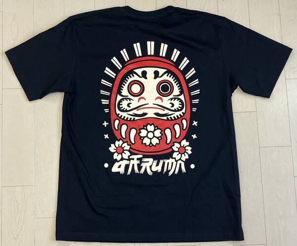 新品 SPARKLESOUVENIR STORE だるま Tシャツ 半袖 メンズ 黒 XLサイズ プリント バックプリント オーバーサイズ
