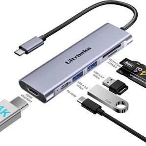 USB C ハブ アダプタ 100W PD充電 4K HDMI MicroSD