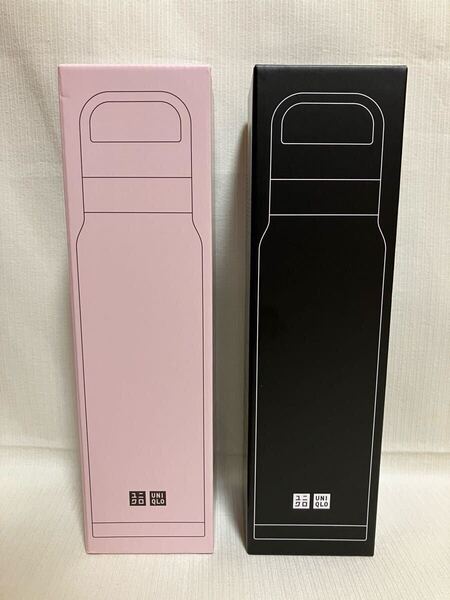 UNIQLO★ユニクロ感謝祭2025 炭酸対応ステンレスボトル2本セット 黒(ブラック)・ピンク★水筒・ノベルティ