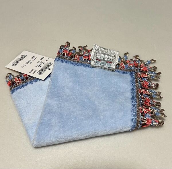 新品 近沢レース シーズンタオル お買いもの ハンカチ CHIKAZAWA チカザワレース タオルハンカチ アクアブルー