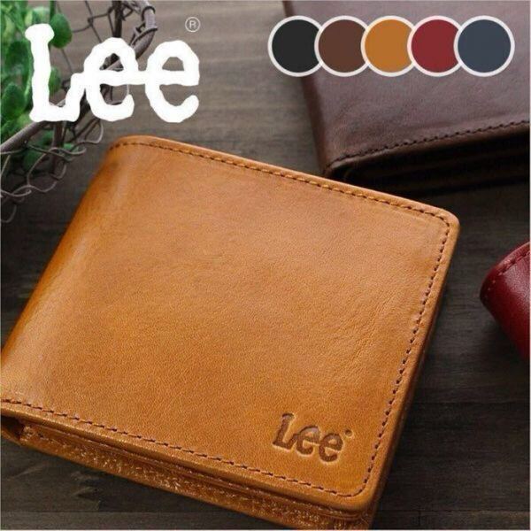 ☆ 大赤字処分 2つ折財布 メンズ 牛革 本革 レザー シンプル カジュアル Lee リー 二つ折り財布 財布 イタリアンレザー 0520234 イエロー
