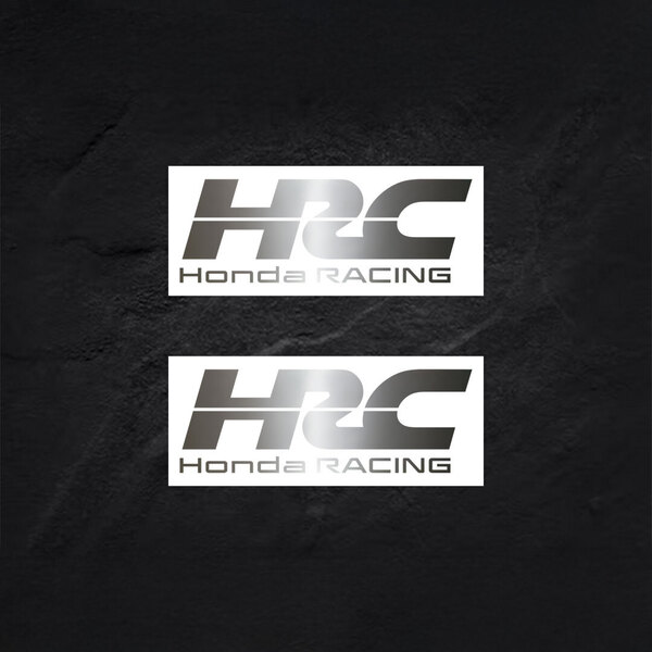 HRC Honda RACING カッティングステッカー シルバー 2枚 縦39mm×横110mm ホンダ・レーシング | 切り文字 | 切文字 | 新品 | 送料無料