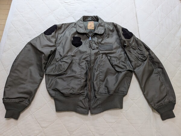 【当時物 希少】 米軍 実物 80s USAF CWU-36p フライト ジャケット Large L B型? C型? ビンテージ 空軍 パッチ ワッペン ミリタリー