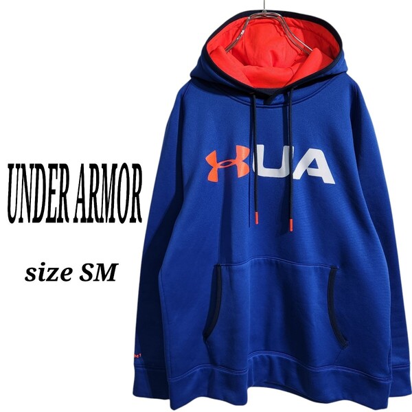 UNDER ARMOR アンダーアーマー フーディー ポリエステル スウェットシャツ パーカー ジャージ 青 メンズSM