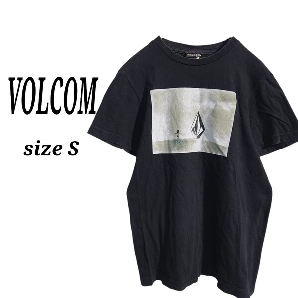 VOLCOM ボルコム ショートスリーブ プリントTシャツ 半袖 黒 サイズS オーバーサイズ ビッグシルエット 90s