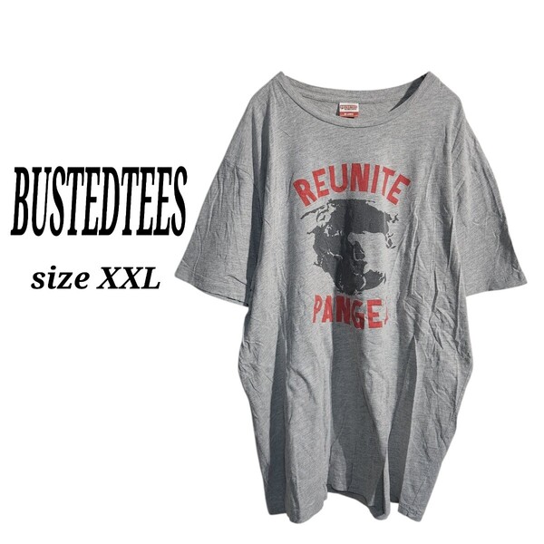 BUSTEDTEES ショートスリーブ Tシャツ 半袖 霜降り 灰 メンズXXL オーバーサイズ ビッグシルエット 90s