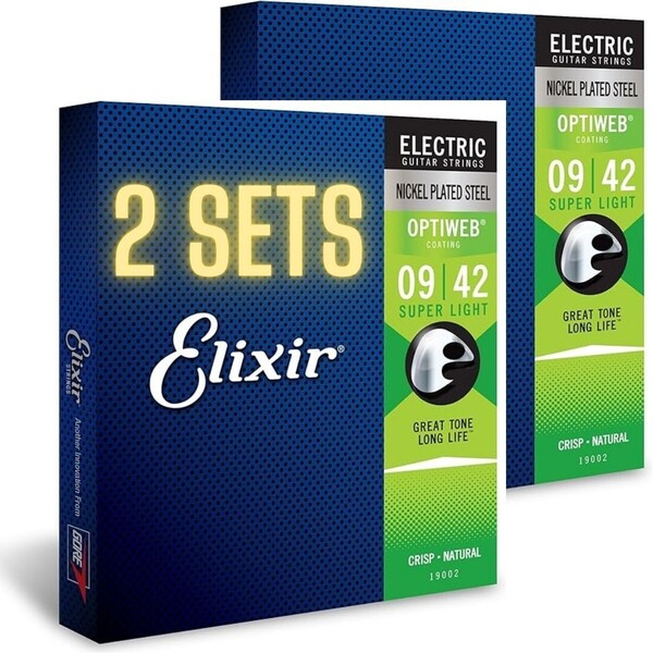 【2セット割引】GEO-SLd31 ELIXIR 09-42 OPTIWEB Super Light #19002エリクサーオプティウェブスーパーライト エレキギター弦 #SexySounds