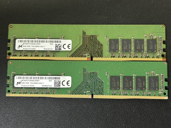 #1 Micron PC4-2666V-UA2-11 8GB X 2枚 計16GB ■送料無料■動作確認済