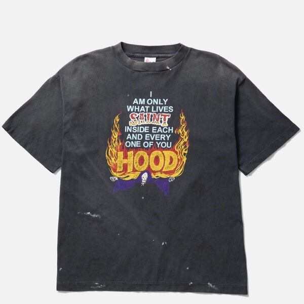 新品 25SS セントマイケル ネイバーフッド TEE STHD . SS TEE HOOD コラボTシャツXL ブラック SAINT Mxxxxxx NEIGHBORHOOD SM-HR8-0000-C69